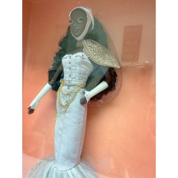 Mattel 2010 Charmaine King Passport Barbie Doll African American Byron Lars Gold - Picture 7 of 9